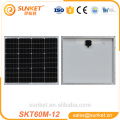 low price high quality mono 60w solar panel 12v